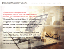 Tablet Screenshot of cremationwebsites.com